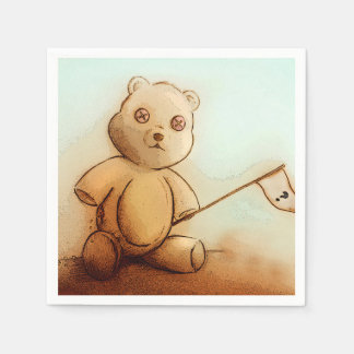 Colourful illustrated set of napkins - Teddy