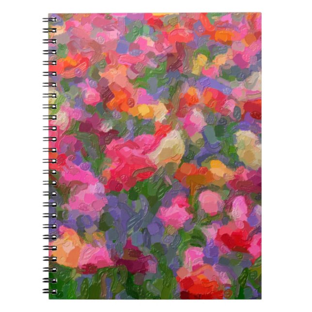 Colourful illustration background with different t notebook (Front)