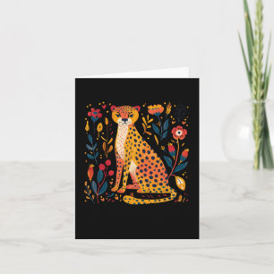 Colourful Illustration Of A Cheetah Sitting Among Card
