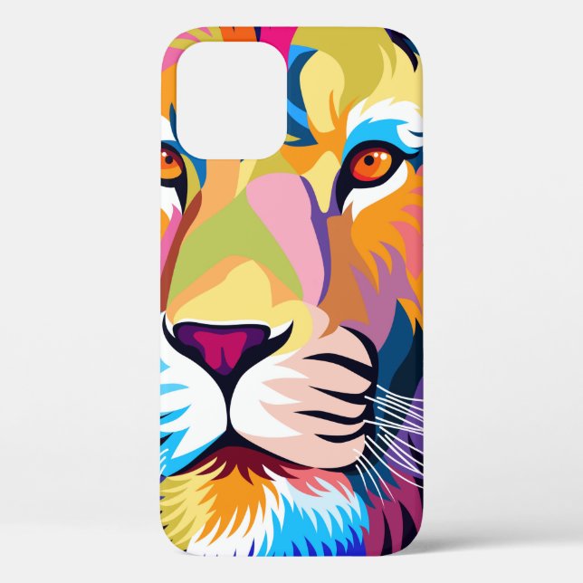 colourful illustrations, a lion, simple design - v Case-Mate iPhone case (Back)