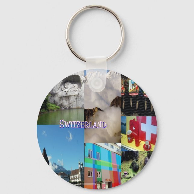 Colourful Images of Switzerland by Celeste Sheffey Key Ring (Front)