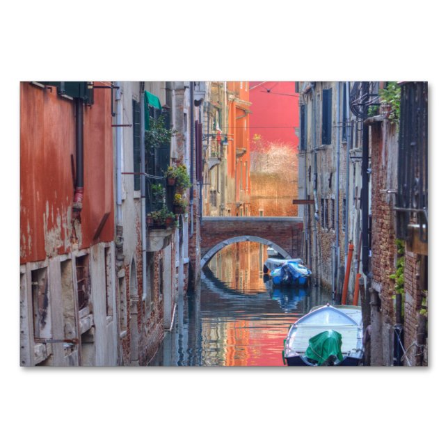 Colourful Impression Of Venice Italy Table Number (Front)