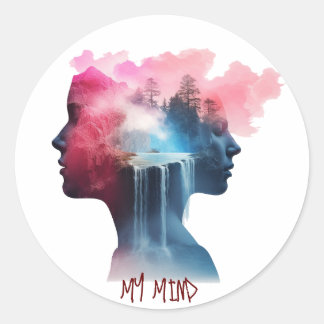 Colourful In my Brain peaceful mind  Classic Round Sticker