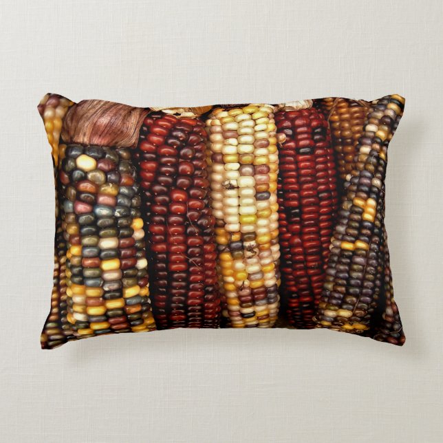 Colourful Indian Corn Kernels Photo Decorative Cushion (Front)