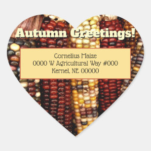 Colourful Indian Corn Kernels Photo Envelope Seals