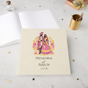 Colourful Indian Couple Guest Book