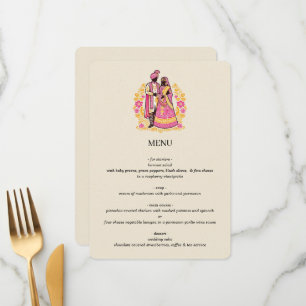 Colourful Indian Couple Menu