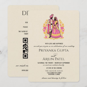 Colourful Indian Couple Wedding Invitation
