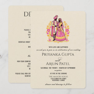 Colourful Indian Couple Wedding Invitation