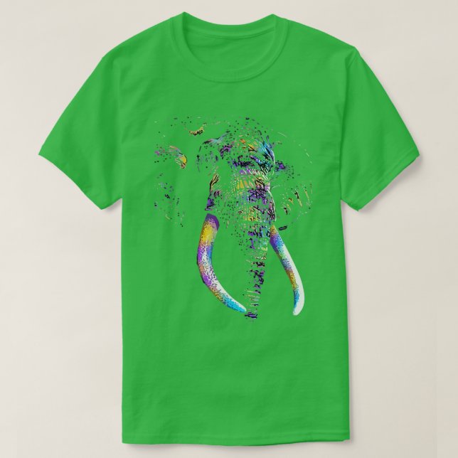 Colourful Indian Elephant Spring Colour  T-Shirt (Design Front)
