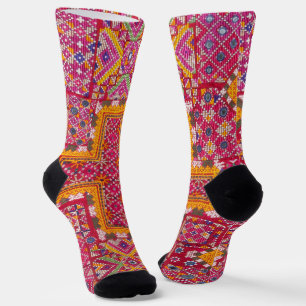 Colourful Indian Embroidery Print Socks