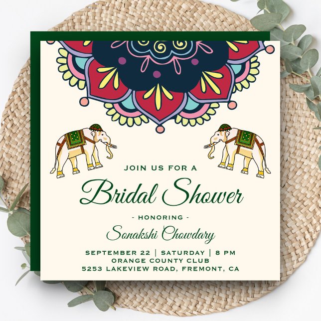 Colourful Indian Mandala Bridal Shower Invitation (Creator Uploaded)