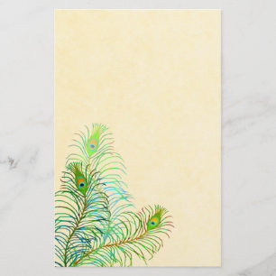 Colourful Indian Peacock Feathers Stationery