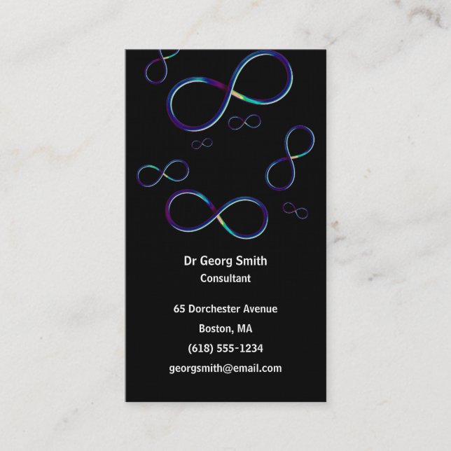 Colourful Infinity | Scientist Business Card (Front)