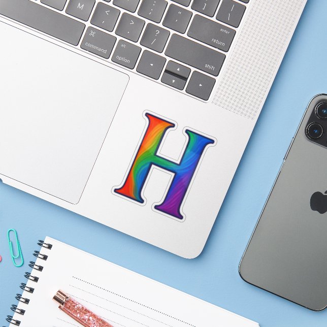 Colourful Initial Alphabet Letter H (Laptop w/ iPhone)