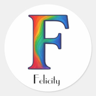 Colourful Initial Letter F Sticker
