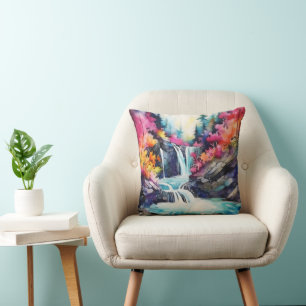 Colourful Ink Landscape Cushion