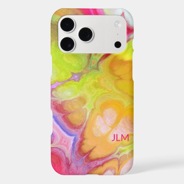 Colourful Ink Modern Abstract Pattern with Monogra (Back)