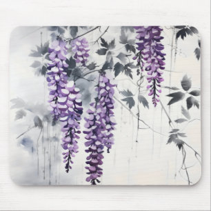 Colourful Ink Painting Wisteria Mouse Pad