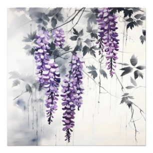 Colourful Ink Painting Wisteria Photo Print