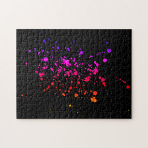 Colourful Ink Splatter Hard Difficult Challenging Jigsaw Puzzle