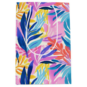 Colourful Ink Style Botanical Foliage Gift Bag