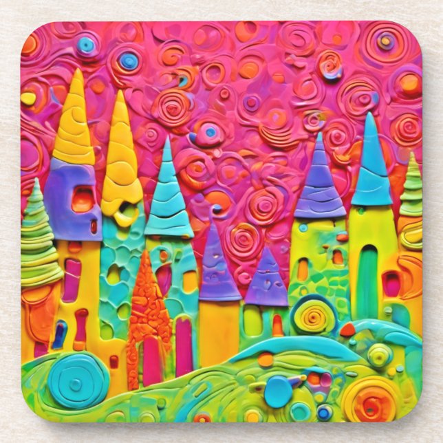 Colourful Innovative Clay Creation Coaster (Front)
