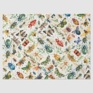 Colourful Insect Collage Decoupage Tissue Paper