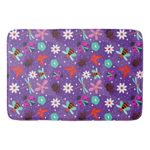 🌸 Colourful Insects Floral Cosy Home Style 🌸 Bath Mat