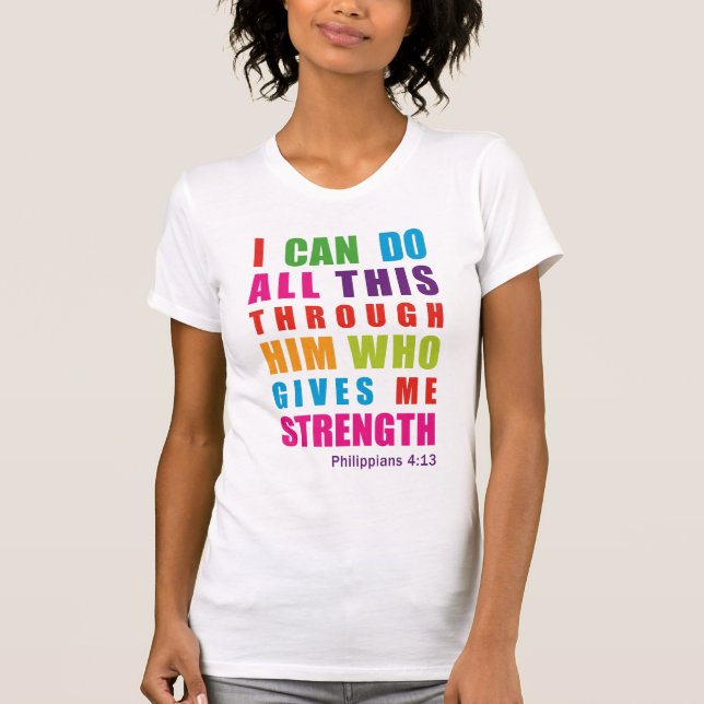 Colourful Inspirational Philippians 4:13 Tank Top (Front)
