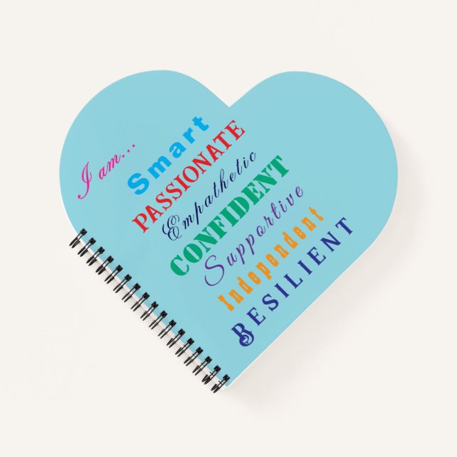 Colourful Inspirational "Qualities of Great Women" Notebook (Front)