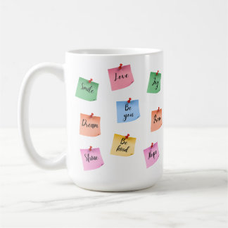 Colourful Inspirational Sticky Notes Coffee Mug