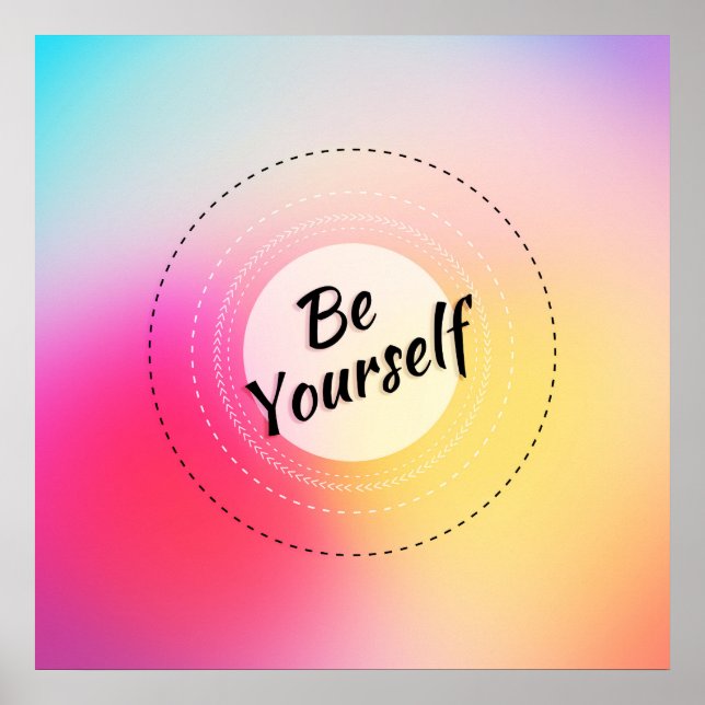 Colourful & Inspiring Modern Typography Quote Poster (Front)