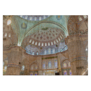 Colourful interior domed ceiling of Blue Mosque Cutting Board