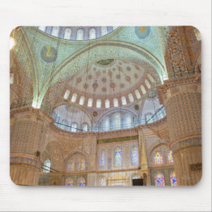 Colourful interior domed ceiling of Blue Mosque Mouse Pad