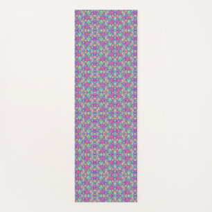 Colourful, intricate floral pattern on a long  yoga mat