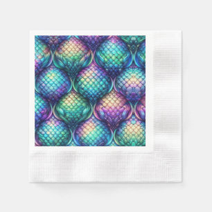 Colourful/iridescent aquatic scales napkin