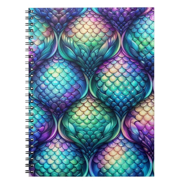Colourful/iridescent aquatic scales notebook (Front)