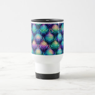 Colourful/iridescent aquatic scales travel mug