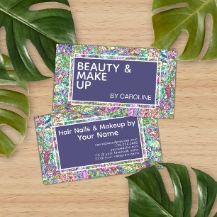 Colourful Iridescent Opal Marble Sparkle Glitter Business Card