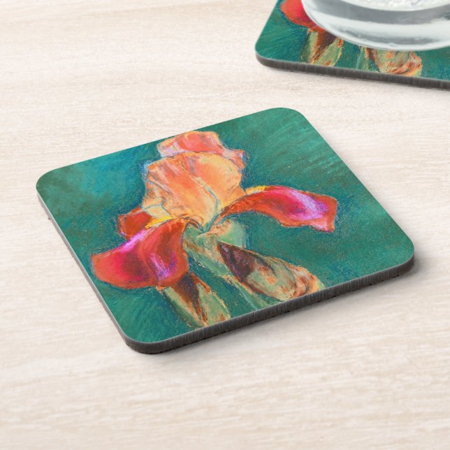 Colourful Iris Flower Coaster (Left Side)