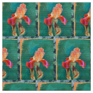 Colourful Iris Flower Fabric