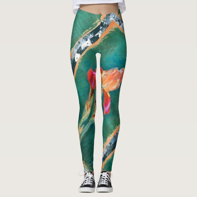 Colourful Iris Flower Leggings (Front)