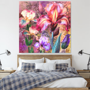 Colourful Irises Canvas Print