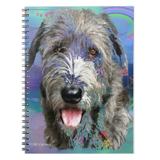 Colourful Irish Wolfhound Art Work Notebook