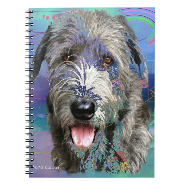 Colourful Irish Wolfhound Art Work  Notebook (Front)