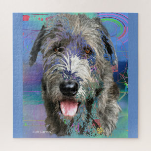 Colourful Irish Wolfhound Artwork Jigsaw Puzzle