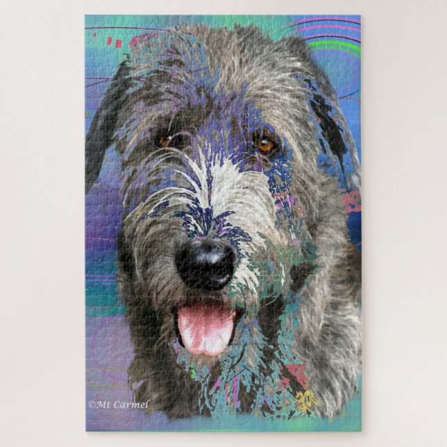 Colourful Irish Wolfhound Artwork Jigsaw Puzzle (Vertical)