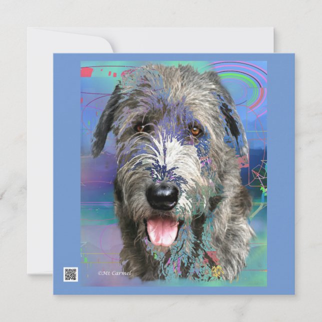 Colourful Irish Wolfhound AW Flat Announcement Car (Front)