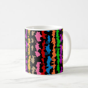 Colourful Irregular Abstract Design Black Coffee Mug